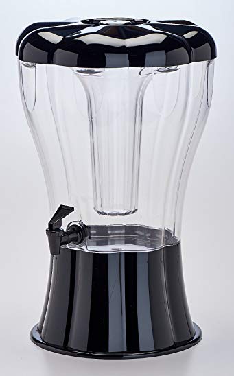 Buddeez, Inc 08501BLK New w 3.5 Gallon Break Resistant Beverage Dispenser with Ice Cone-Sleek Black