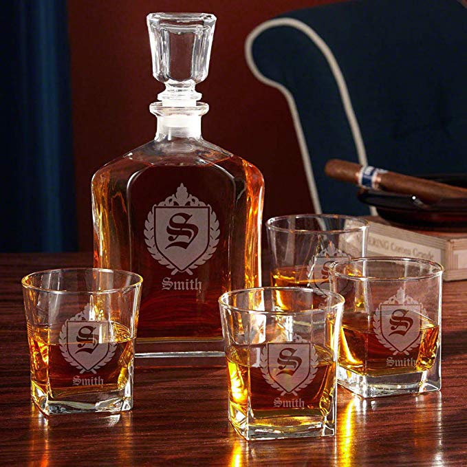 Oxford Monogrammed Whiskey Gift Set with Decanter (Customizable Product)