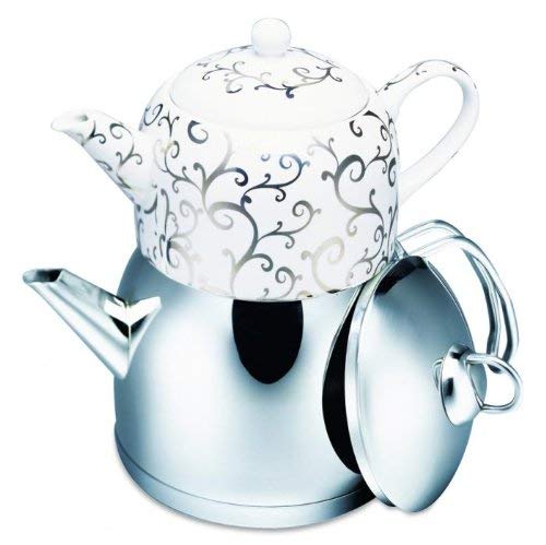 Korkmaz Spring Capsulated Turkish Tea Pot - 1.1 & 2 Quart