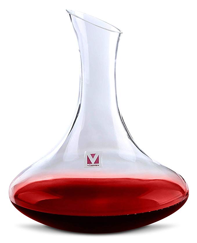Premium Wine Decanter by V Vinous - Wine Aerator, Wine Carafe for Port, Red and White (1500 ml) Wine Accessories - 100% Handblown, Lead-Free Glass Pourer