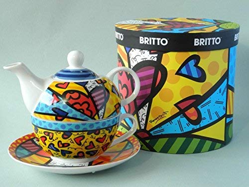 Romero Britto Boxed Bone China Tea-For-One Teacup Set